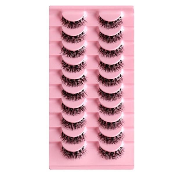 Clear-Band lösögonfransar Cat-Eyes Wispy Natural Faux Mink Fransar Lätt volym Korta falska ögonfransar Manga Fransar I