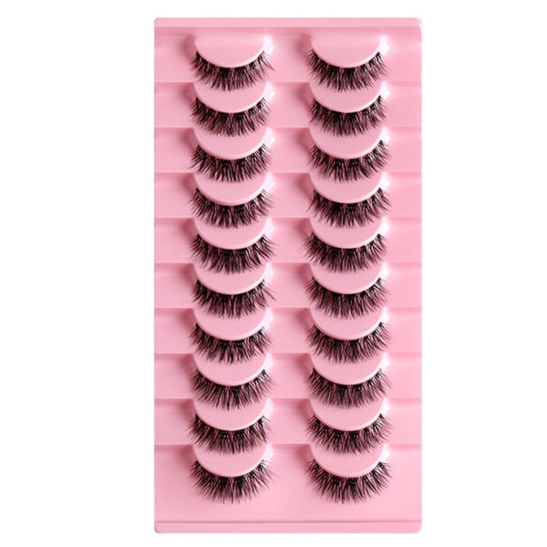 Clear-Band løsvipper Cat-Eyes Wispy Natural Faux Mink Vipper Lett volum Korte falske øyevipper Manga Vipper I