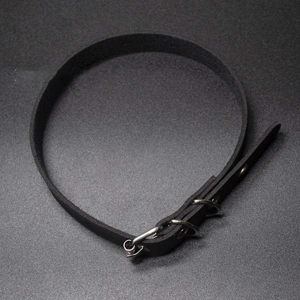 Punk läder choker krage Utsökt justerbart spänne halsband gotisk nyckelbenskedja Sexig svart halsband present till biker