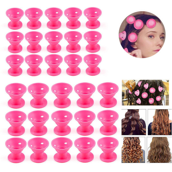 Hårruller til natten, 30 stk. silikone hårruller, hårruller uden varme, Silikone Magic DIY Rollers Hårstyling