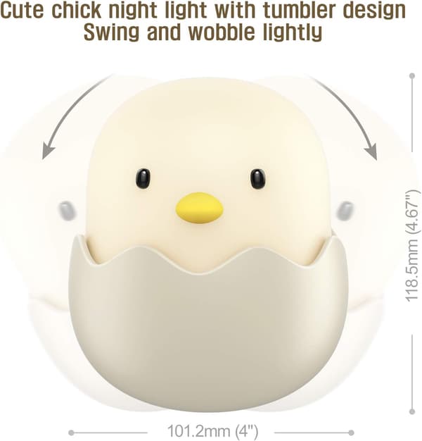 Creative Eggshell Chicken Emotional Night Light, Tumbler Bedside