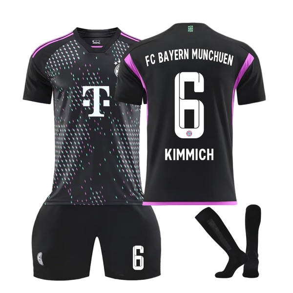 2324Bayern borta svart fotbollströja ärm för vuxna barn NO.6with socks S