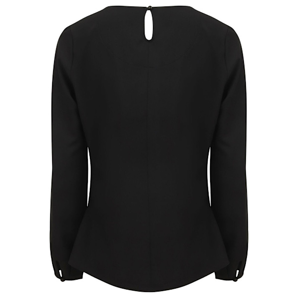 Henbury Langærmet bluse til dame/dame foran sort Black 4XL