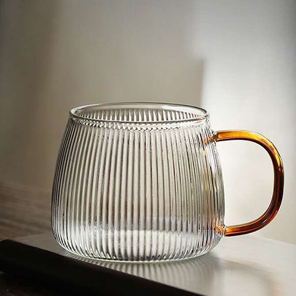 Värmebeständig vattenkopp i glas med handtag Te Mjölk Drycksmugg