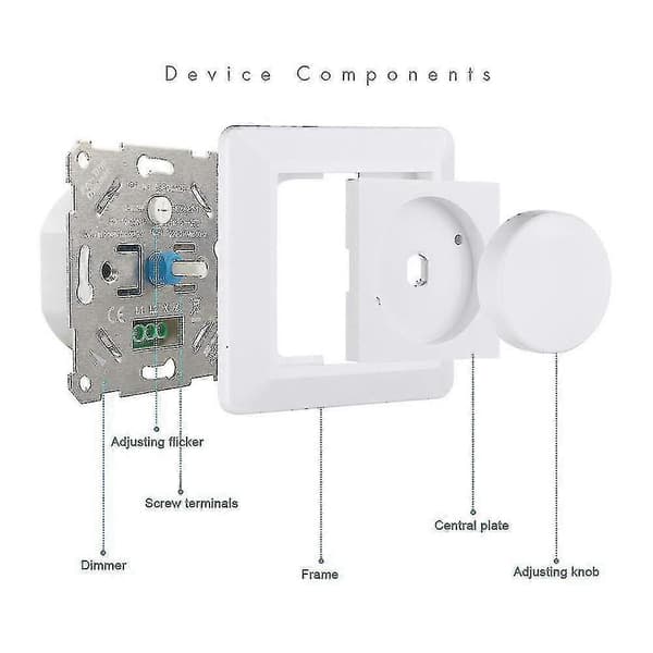 Dimmerbryter, 220-240v 5-200w Smarte Knappelysbrytere og Dimmere Dimmerbryter