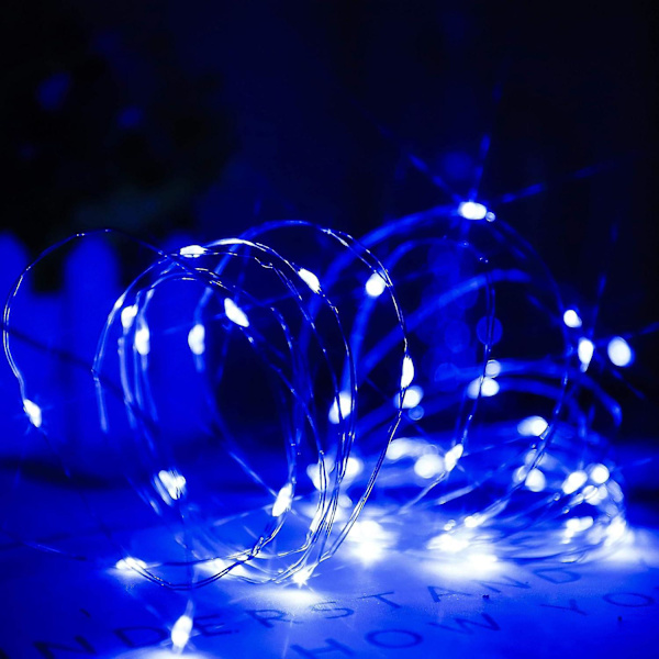 Blå LED String Lights Batteridriven 50 Micro Led String Lights 5m Led String Lights Inomhus Utomhus Med Batterisparande Timer