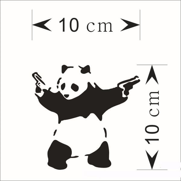Urheilupanda autotarra 10*10cm, Kung Fu Panda -tarra, hauska C