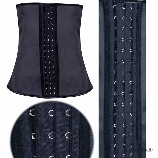 Waist Trainer naturlig latex korsett Black M