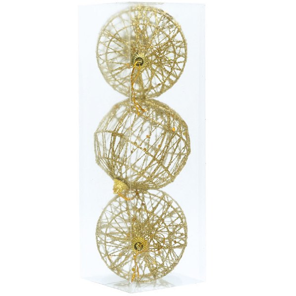 Julgransdekoration Golden Ball Hängande Dekor Jul 8CM/3pcs