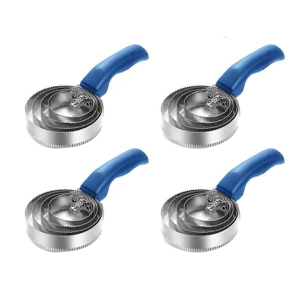 4-pack 4 ringar kam hästborste metallborste festtillbehör vändbar kam skrapa med grepp
