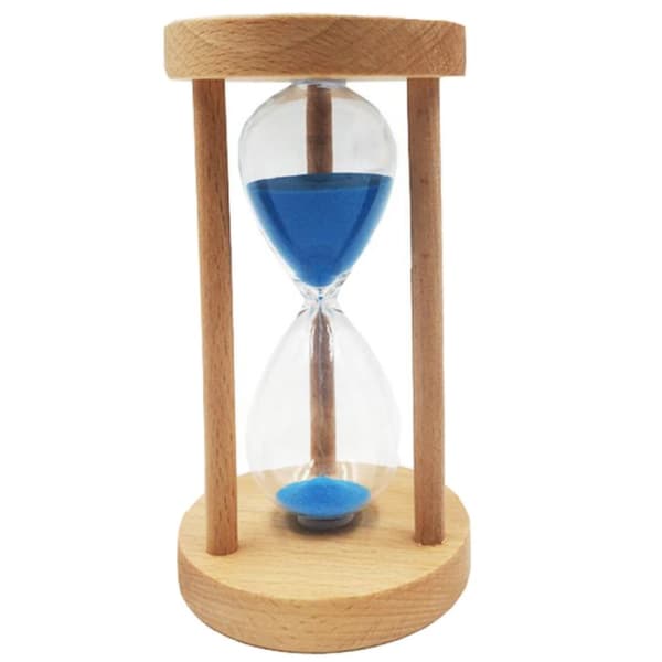 Rund timglasstomme i trä för barn Present Heminredning Blå 25min