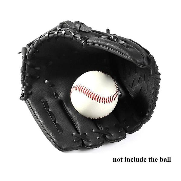 Basebollhandske Vänsterhands Softbollsvante Utomhussportträningshandske för ungdomar Vuxna barn svart (Storlek S)