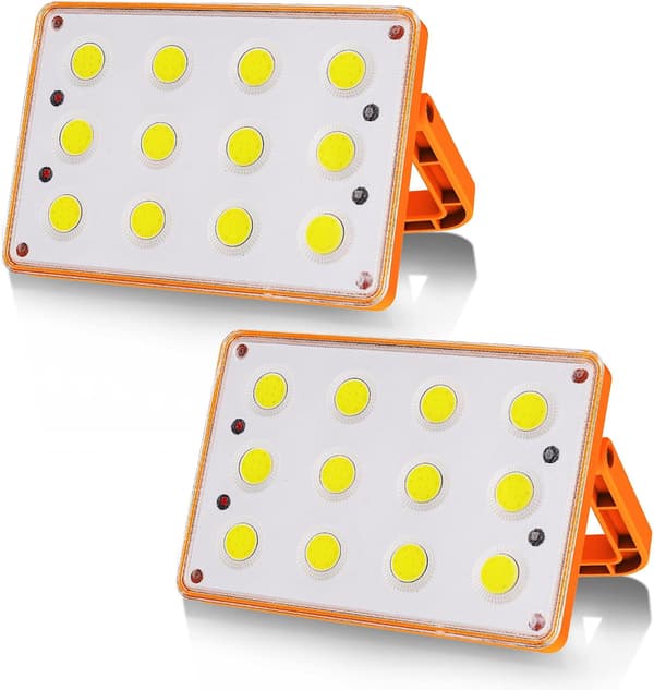 2-pack 60W Laddningsbara LED-Arbetsbelysning 120 COB 4 Lägen Solenergi