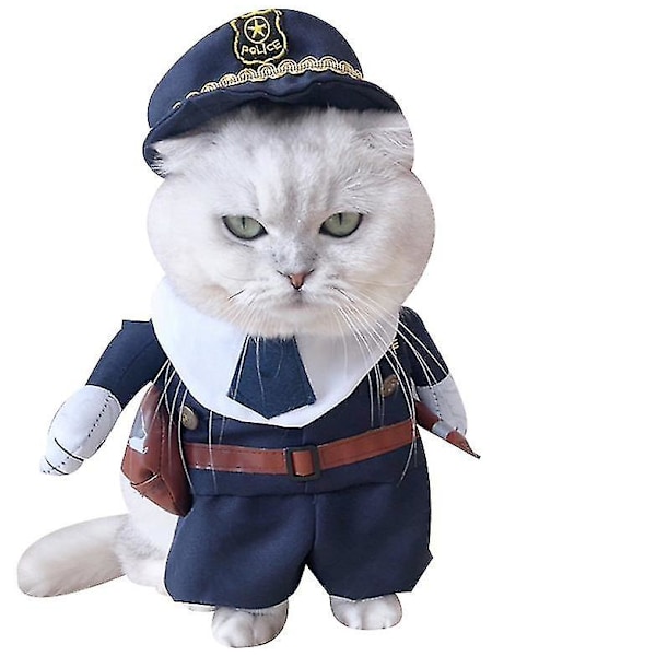 Katt Kläder för husdjur Polissköterska Cow-boy Rolig upprätt kostym police M