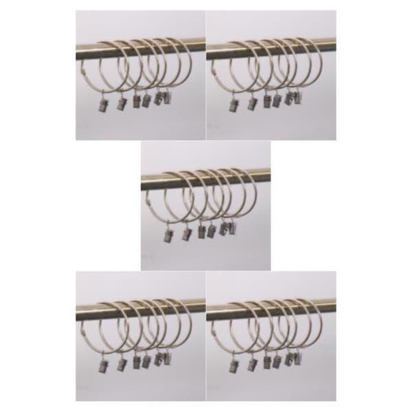 1/2/3/5 12st Gardinringkrok med klämmor med ögon Portable Silver 30mm 5Set