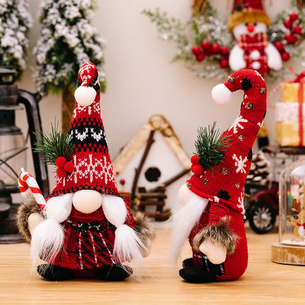 2-pakning julepynt plysjdukkeornamenter