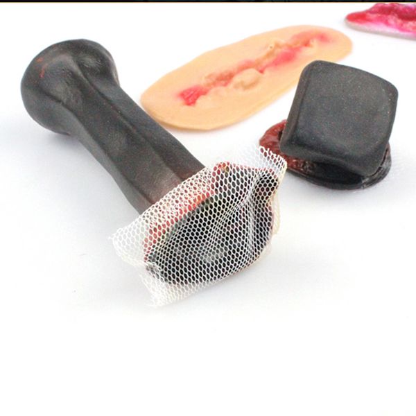 Halloween Bloody Scars Patch Set Zombie-tema Fest Fotorekvisita Dekormaterial för Halloween Flickor Pojkar Makeup Party Short nail wound - A