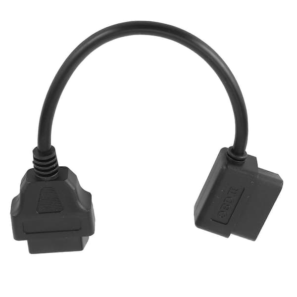 16PIN til 16PIN OBD2 forlængerkabel albueadapter bil diagnostisk værktøj 0,3m/1ft stikledning