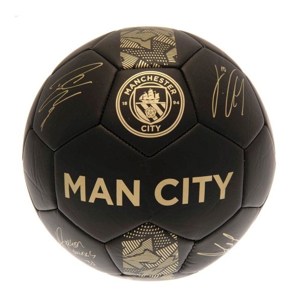 Manchester City FC Phantom Signature Football  Matt Svart/Guld Matt Black/Gold 1