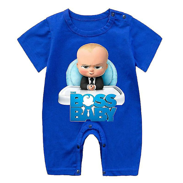 Boss Baby Tøj Nyfødt Baby Jumpsuit, blå 80CM(12 t o18M)