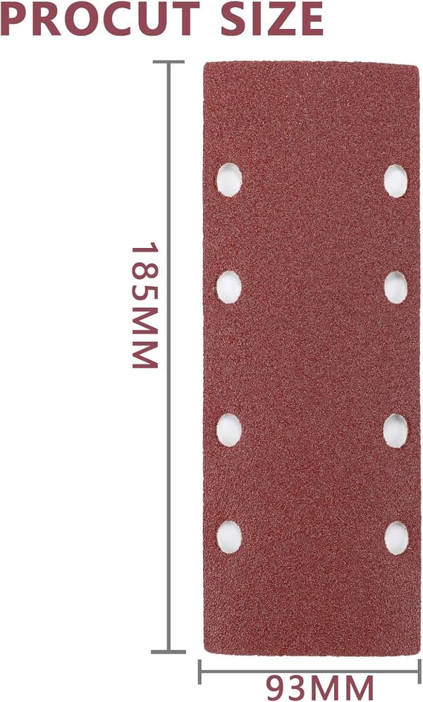 40 Pak Orbitalsliber Slibeskiver 93 x 185 mm, 8 Huller, 60/80