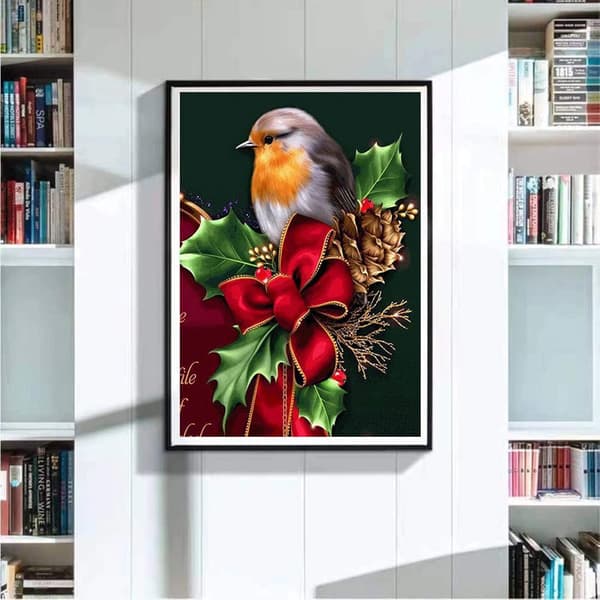 ##/5D diamantmaling-DIY-30x40cm-julefugl##/