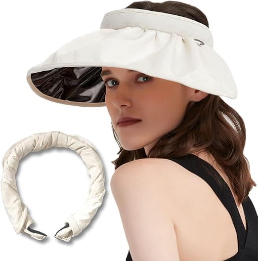 Dame Visor, Anti UV Solhat, Bredbremmet Strandhat, Solbeskyttelse