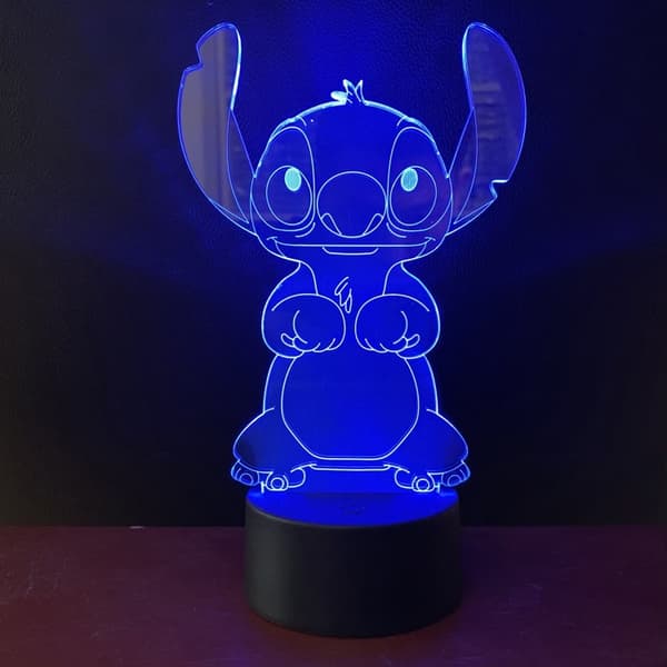 Stitch Lampe 3D Manga LED Nattlys, Stitch Nattbordslampe Natt L