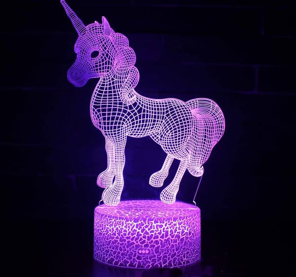 Unicorn Train Led Nattlampe Romfestdekorasjoner