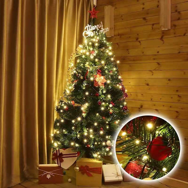 Christmas Tree String Lights, 2m*16 400LED Julelys med 8 moduser Vanntett Memory Timer Jul String Lights Ovn utendørs Christ Sunmostar