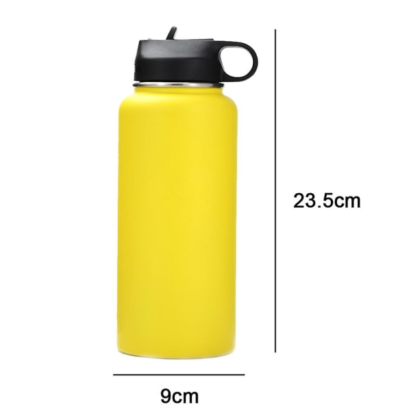 Vattenflaska i rostfritt stål - Vakuumisolerad metalltermoskolv håller sig varm yellow