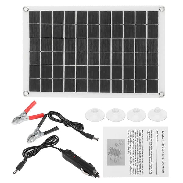 Bærbart solcellepanel 100W monokrystallinsk 12/24V USB-udgang til bilanhængere yacht