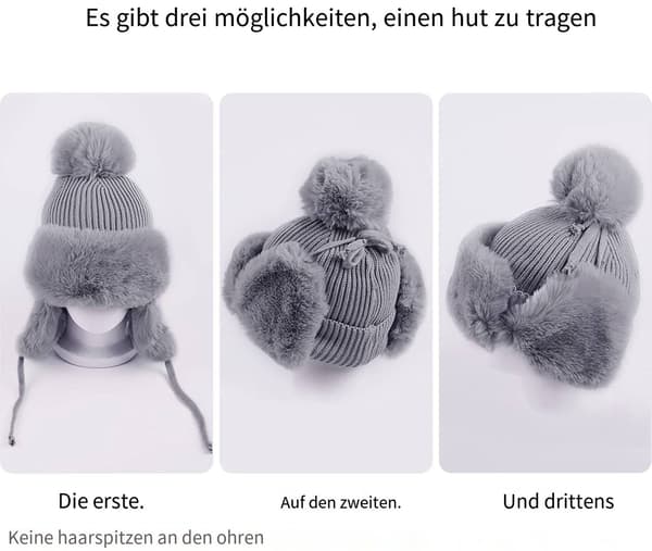 Stickad mössa, mössa för dam, med mjukt innerfoder Stickad mössa