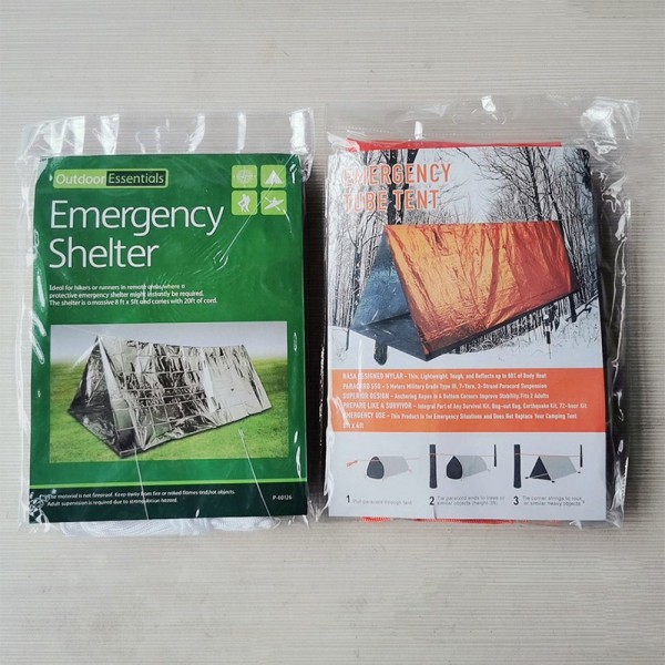 Utomhus bärbar PE Emergency Survival Tent Sovsäck orange