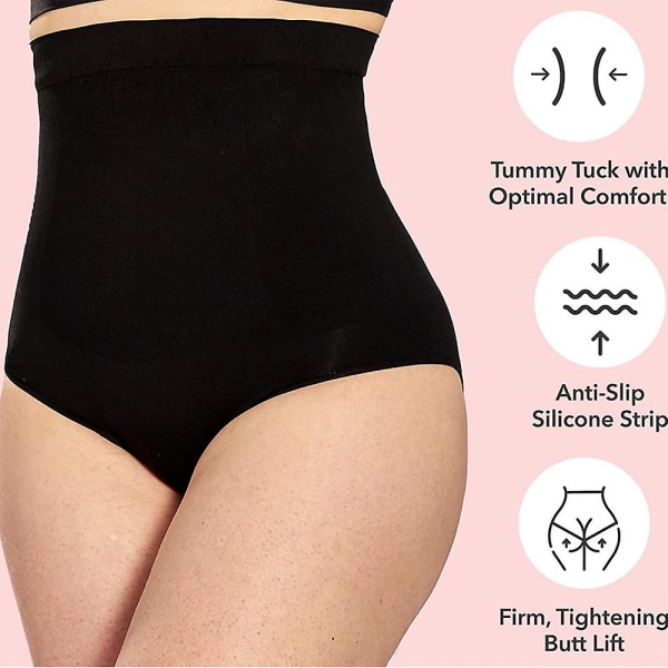 2 st Shapewear för kvinnor agkontroll hög midja trosor M