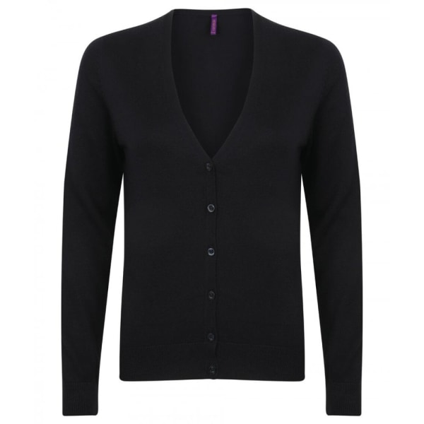 Henbury dam/dam v-ringad cardigan  svart Black 2XL