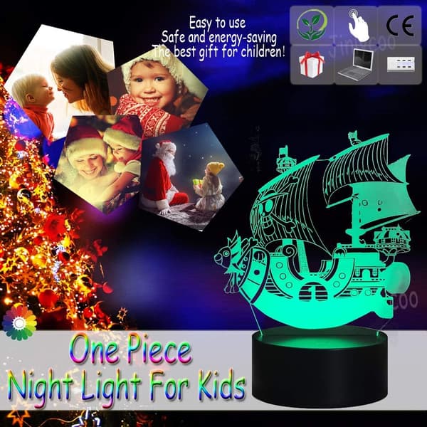 Going Merry Monkey D Luffy Boat 3D Optical Night Light Zoro