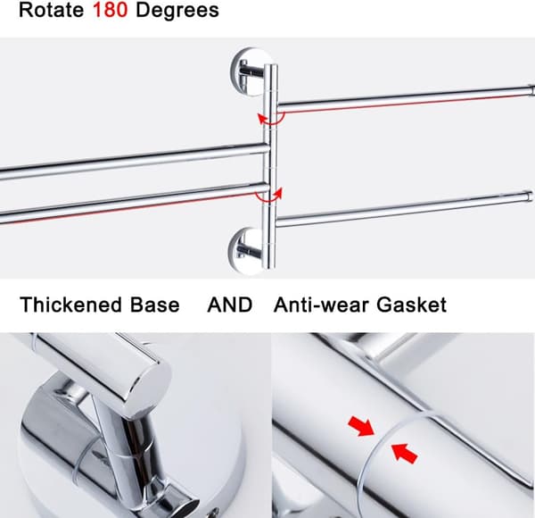 ##/Håndkleholder veggmontering 180° håndkleholder håndkleholder rustfritt stål til##/