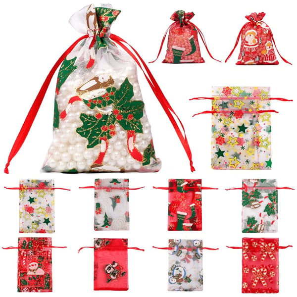 10 ST presentpåsar Organzapåsar Godisförpackning I(10CMX15CM)