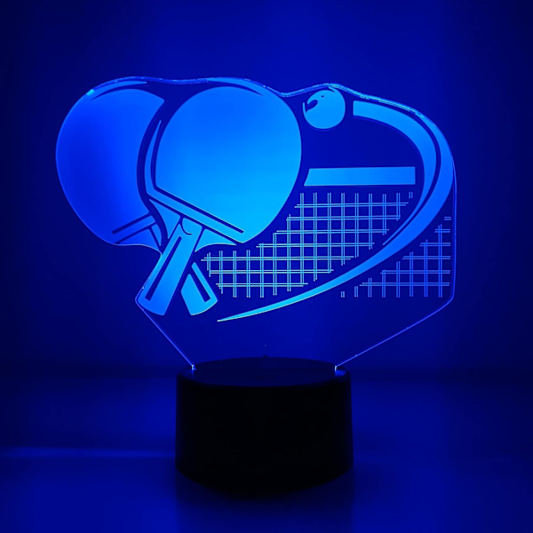 Creative 3D Ping Pong Paddle Night Light USB driven fjärrkontroll