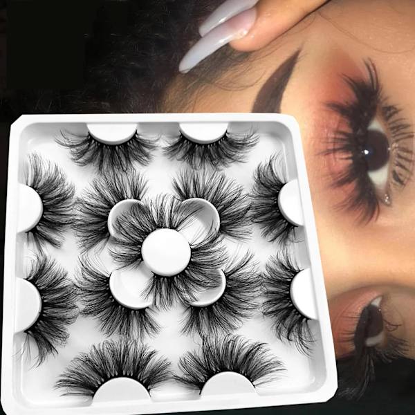 7 par 25 mm ögonfransar Faux lösögonfransar Wispy Extension Ks078 7pair