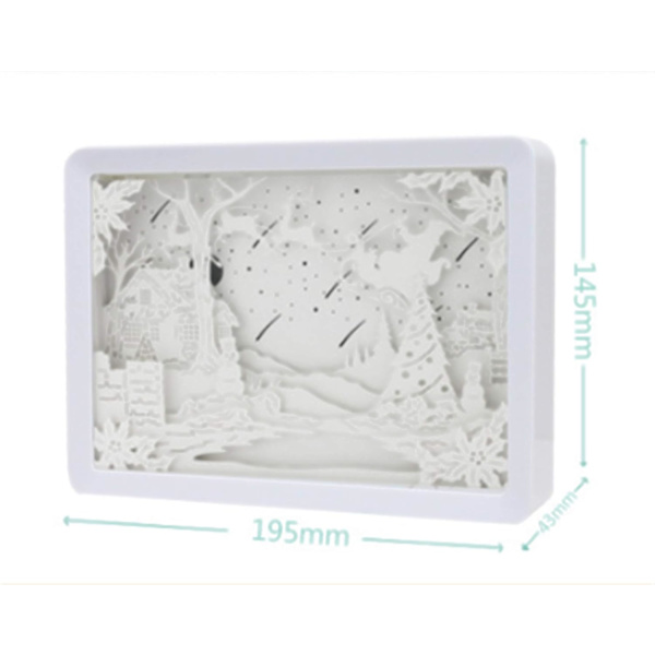 Christmas 3D Paper Carving Night Light, Stereo Creative USB C
