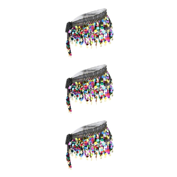 1/2/3 Dampaljetter Pärlor Magdansskjol Höfthalsduk 3Set