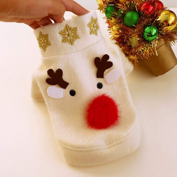 Jul Hunddräkt Djur Djur Vinter Varma Kläder Kappor Kappa Festkläder För Små Hundar Xl Stl.