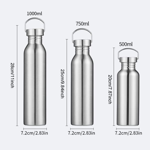 Vattenflaska i Rostfritt Stål /750ml/1000ml 500ml