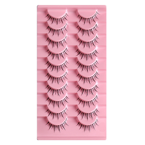 Clear-and lösögonfransar Cat-Eyes Wispy Natural Faux Mink Fransar Lätt volym Korta falska ögonfransar Manga Fransar B