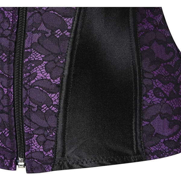 Korsetter för kvinnor Overbust Bustier Top Gothic Sexy Shoulder Purple 2928 4XL