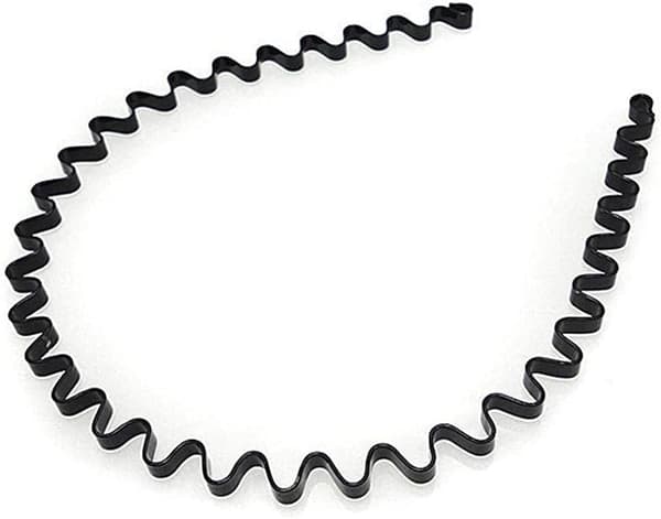 1 st skönhet unisex svart vårvåg metallbåge hårt hårband H