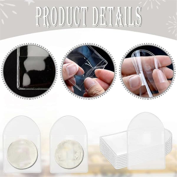 200-pack 2-tums myntfickor, myntsamlingsmaterial i plast, transparenta hållare, skyddande klara påsar