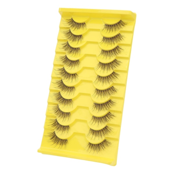 10 par halve vipper med tydelige bånd Wispy øjenvipper Naturligt udseende 3D-vipper Korte Cat-Eye-vipper falske-øjenvipper G